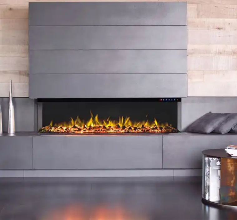 2024 TruFlame PREMIUM 60inch Wide 3 Sided Built In Fireplace   Fire2 