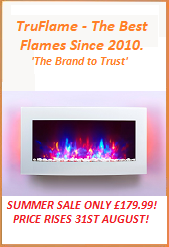 White TruFlame wall mounted electric fire