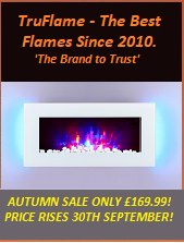 TruFlame White glass Wall Mounted Electric Fires